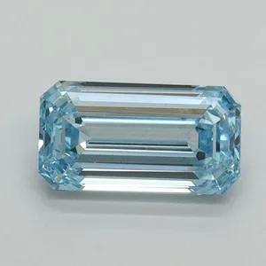 1.03ct EMERALD Fancy Intense Blue VS1 Coloured Lab diamond