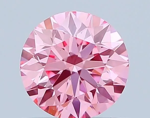 0.66ct ROUND Fancy Vivid Pink VVS2 Coloured Lab diamond