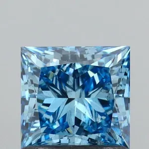 1.04ct PRINCESS Fancy Vivid Blue SI1 Coloured Lab diamond