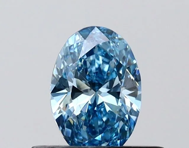 0.52ct OVAL Fancy Vivid Blue VS1 Coloured Lab diamond