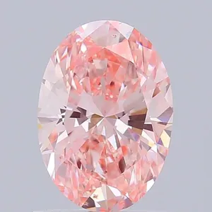 1.09ct OVAL Fancy Vivid Pink VS2 Coloured Lab diamond