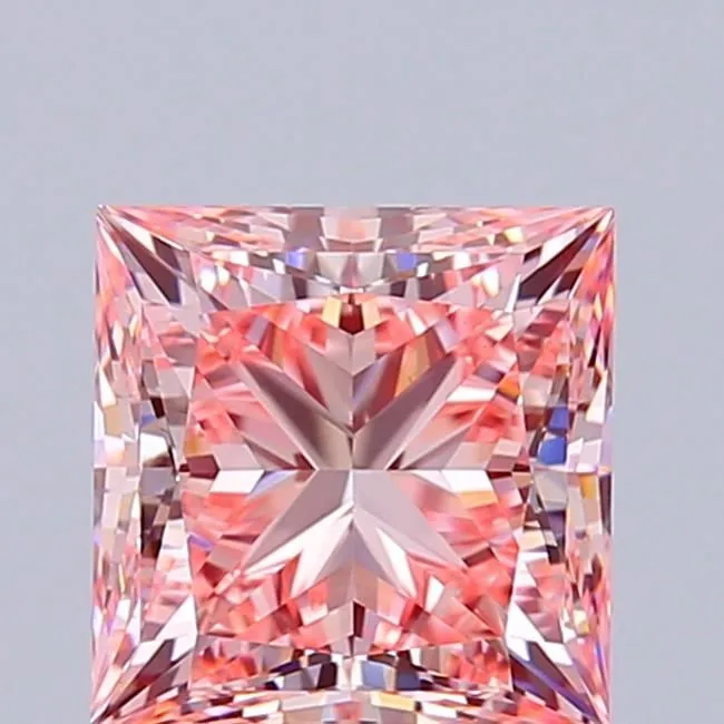 2.79ct PRINCESS Fancy Vivid Pink VS1 Coloured Lab diamond