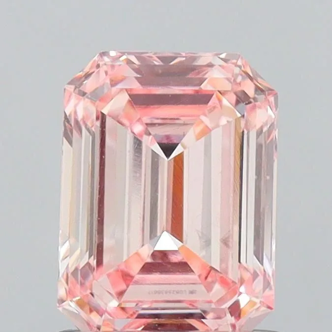 1.22ct EMERALD Fancy Intense Pink VS1 Coloured Lab diamond
