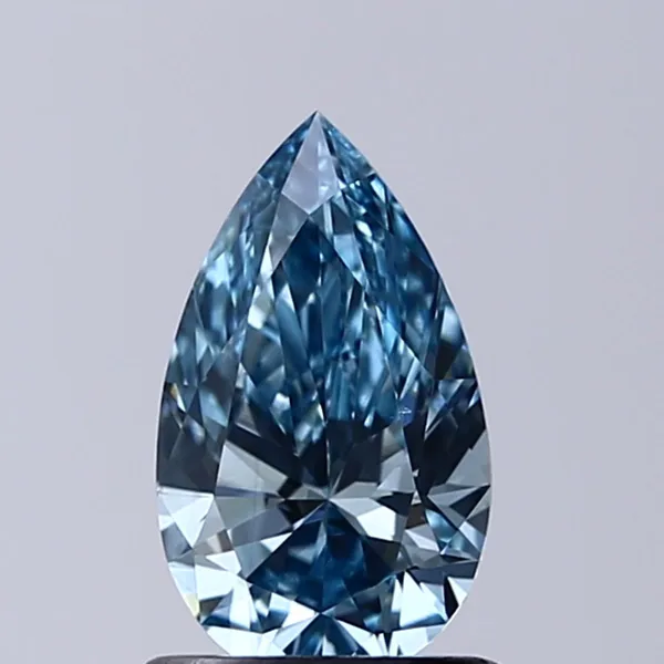 0.9ct PEAR Fancy Intense Blue VS1 Coloured Lab diamond