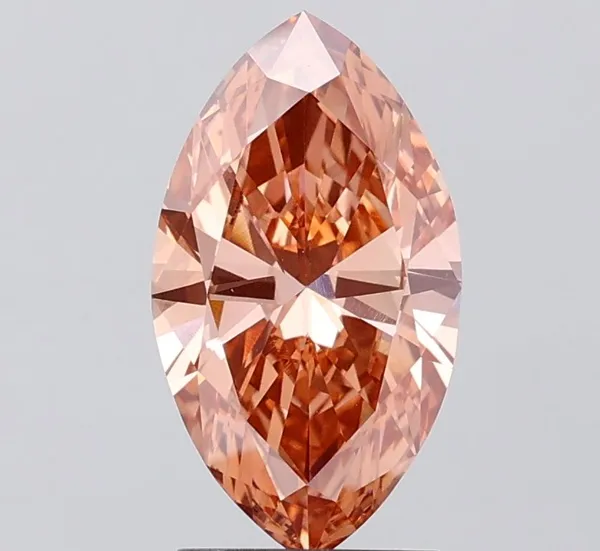 2.01ct MARQUISE Fancy Vivid Brownish Pink VS2 Coloured Lab diamond