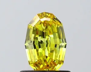 0.77ct OVAL Fancy Vivid Yellow VS2 Coloured Lab diamond