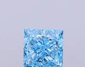 1.02ct PRINCESS Fancy Vivid Blue VS1 Coloured Lab diamond