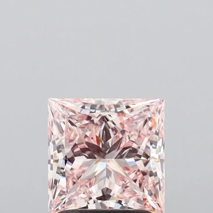 1.56ct PRINCESS Fancy Intense Pink VS1 Coloured Lab diamond