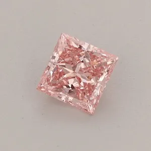 0.37ct PRINCESS Fancy Vivid Pink VS1 Coloured Lab diamond