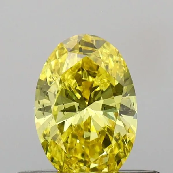 0.46ct OVAL Fancy Vivid Yellow SI1 Coloured Lab diamond