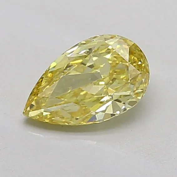 0.91ct PEAR Fancy Intense Yellow VS2 Coloured Lab diamond