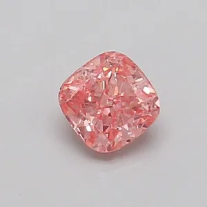 0.38ct CUSHION Fancy Vivid Pink VS1 Coloured Lab diamond