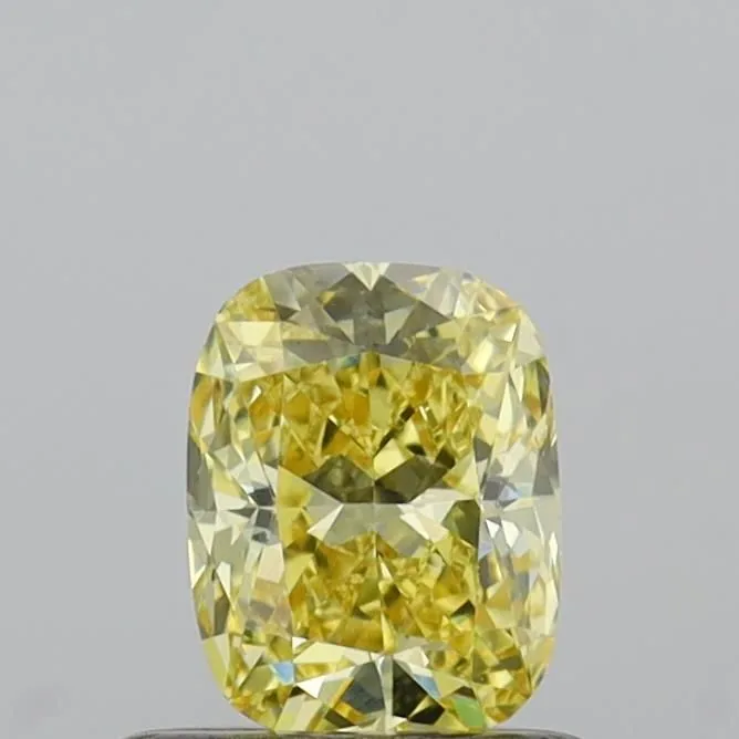 0.54ct CUSHION Fancy Yellow VS1 Coloured Lab diamond