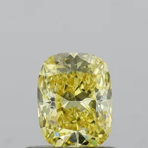 0.54ct CUSHION Fancy Yellow VS1 Coloured Lab diamond