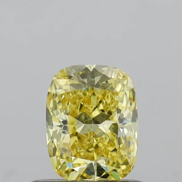 0.54ct CUSHION Fancy Yellow VS1 Coloured Lab diamond