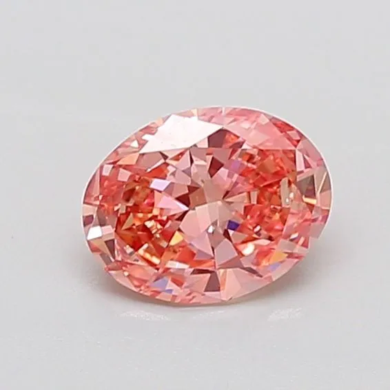 0.95ct OVAL Fancy Vivid Brownish Pink VVS2 Coloured Lab diamond