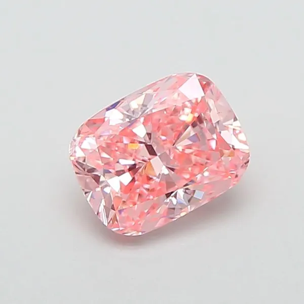 1.13ct CUSHION Fancy Vivid Pink VS1 Coloured Lab diamond