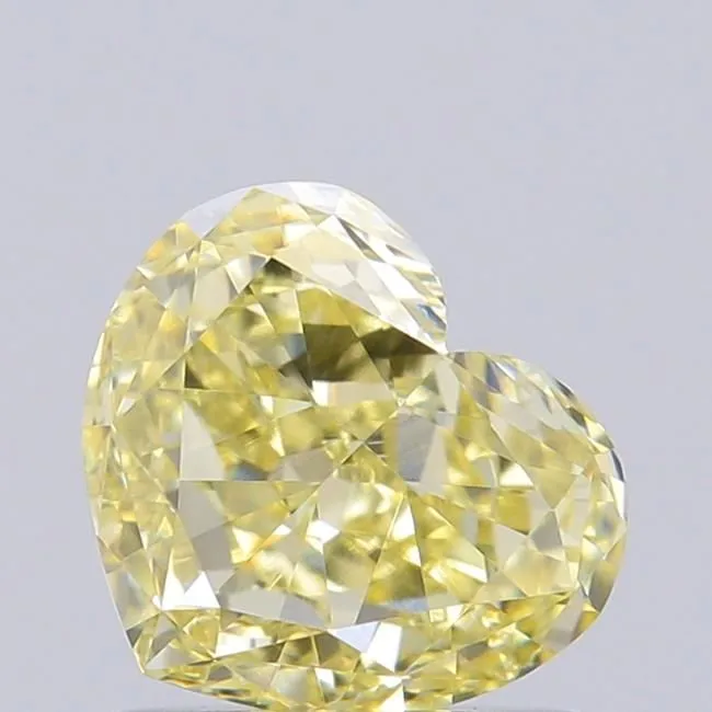 0.88ct HEART Fancy Light Yellow VVS2 Coloured Lab diamond