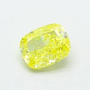 0.72ct CUSHION Fancy Intense Yellow VVS1 Coloured Lab diamond