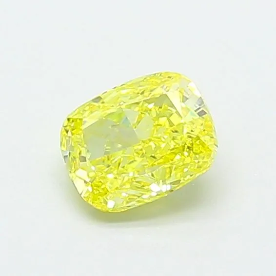 0.72ct CUSHION Fancy Intense Yellow VVS1 Coloured Lab diamond