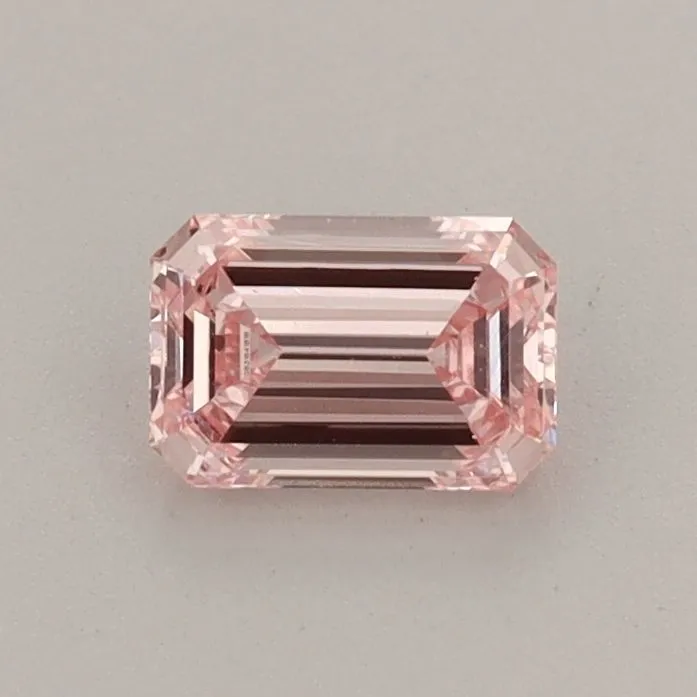 0.53ct EMERALD Fancy Intense Pink VS1 Coloured Lab diamond