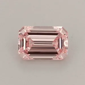 0.53ct EMERALD Fancy Intense Pink VS1 Coloured Lab diamond