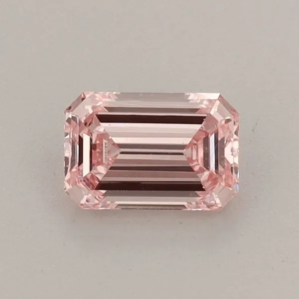 0.53ct EMERALD Fancy Intense Pink VS1 Coloured Lab diamond