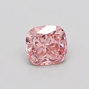 0.41ct CUSHION Fancy Vivid Pink VS1 Coloured Lab diamond