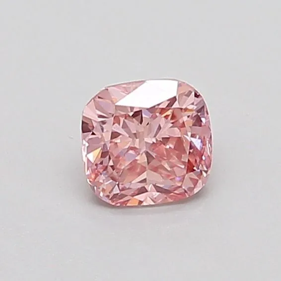 0.41ct CUSHION Fancy Vivid Pink VS1 Coloured Lab diamond