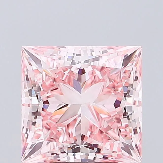 5.19ct PRINCESS Fancy Vivid Pink VS1 Coloured Lab diamond