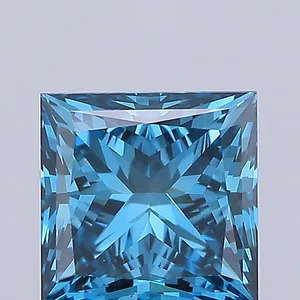 2ct PRINCESS Fancy Vivid Blue VS1 Coloured Lab diamond