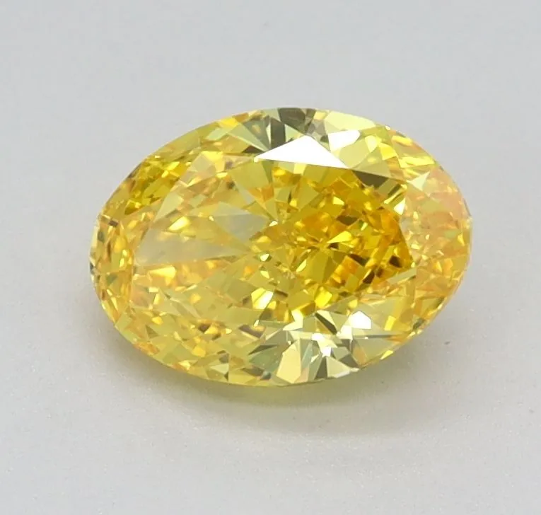 0.71ct OVAL Fancy Vivid Yellow VS1 Coloured Lab diamond