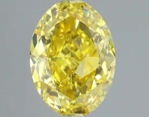 1ct OVAL Fancy Vivid Yellow VVS2 Coloured Lab diamond