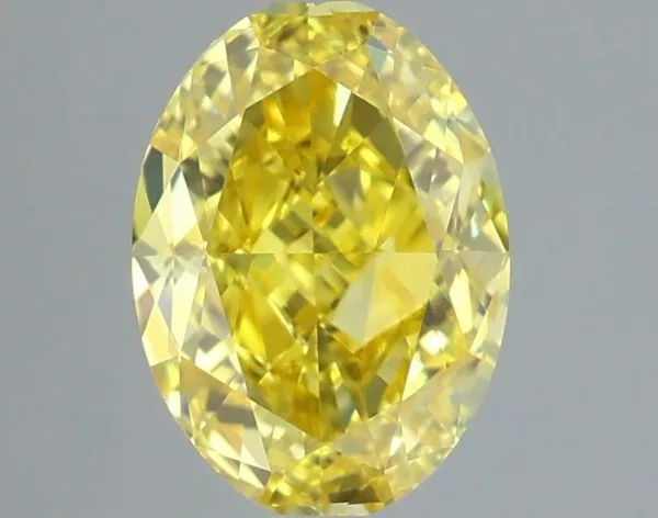 1ct OVAL Fancy Vivid Yellow VVS2 Coloured Lab diamond