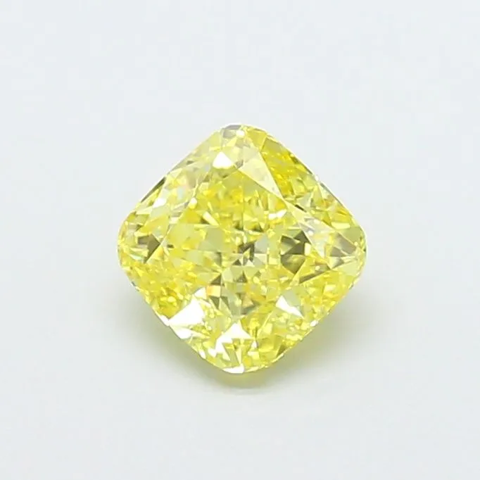 0.93ct CUSHION Fancy Intense Yellow VS2 Coloured Lab diamond