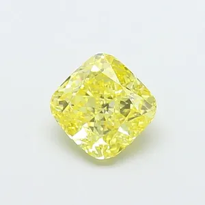 0.93ct CUSHION Fancy Intense Yellow VS2 Coloured Lab diamond
