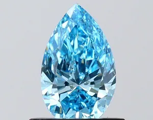 0.81ct PEAR Fancy Vivid Blue VS2 Coloured Lab diamond