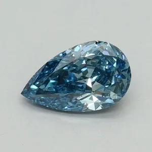0.52ct PEAR Fancy Vivid Blue SI1 Coloured Lab diamond