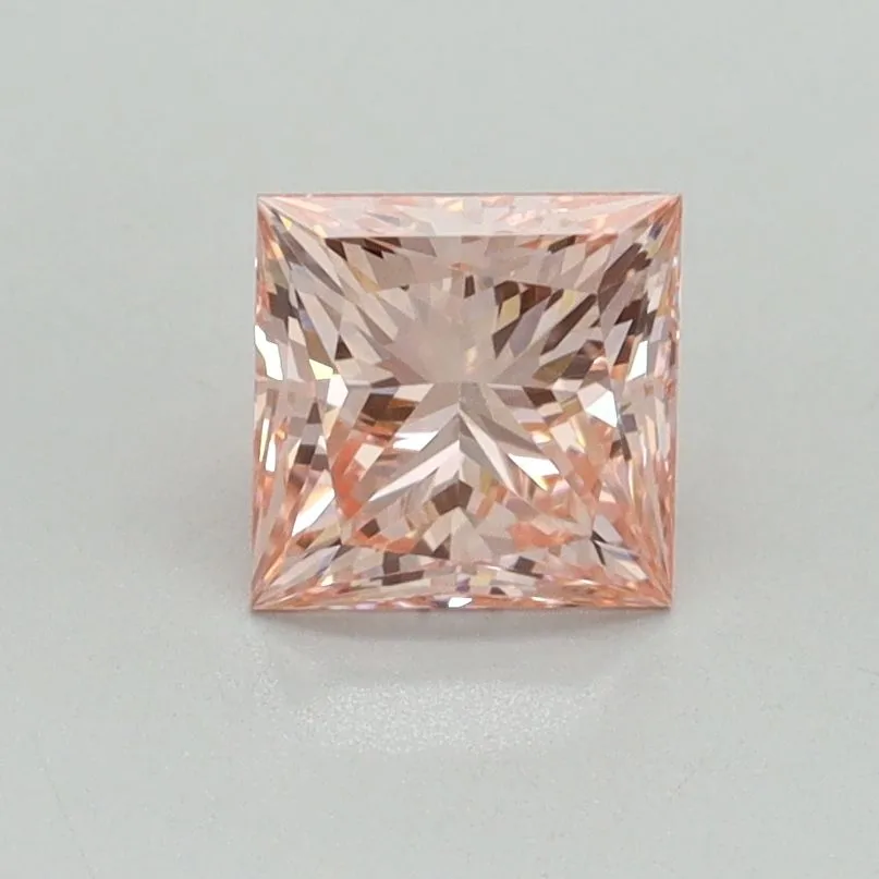 0.91ct PRINCESS Fancy Vivid Pink VS1 Coloured Lab diamond