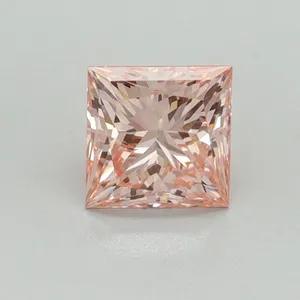 0.91ct PRINCESS Fancy Vivid Pink VS1 Coloured Lab diamond