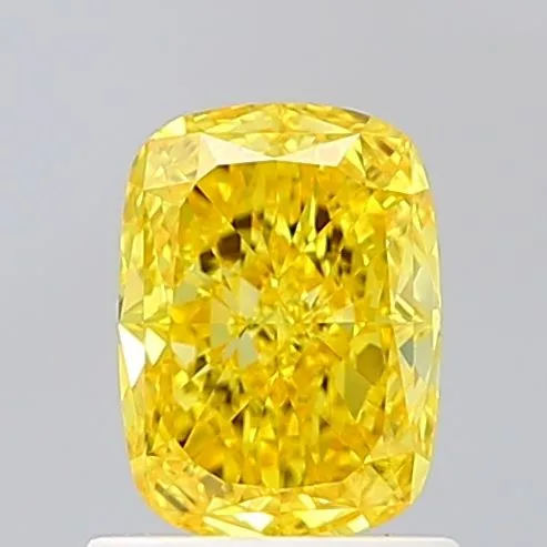 1.03ct CUSHION Fancy Vivid Yellow VS1 Coloured Lab diamond
