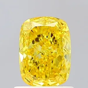 1.03ct CUSHION Fancy Vivid Yellow VS1 Coloured Lab diamond
