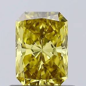 0.51ct RADIANT Fancy Intense Yellow VS2 Coloured Lab diamond