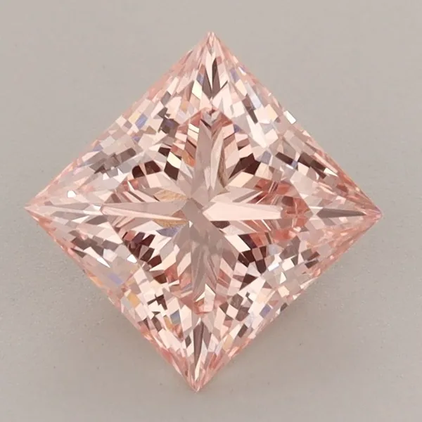 1.68ct PRINCESS Fancy Intense Pink VS1 Coloured Lab diamond