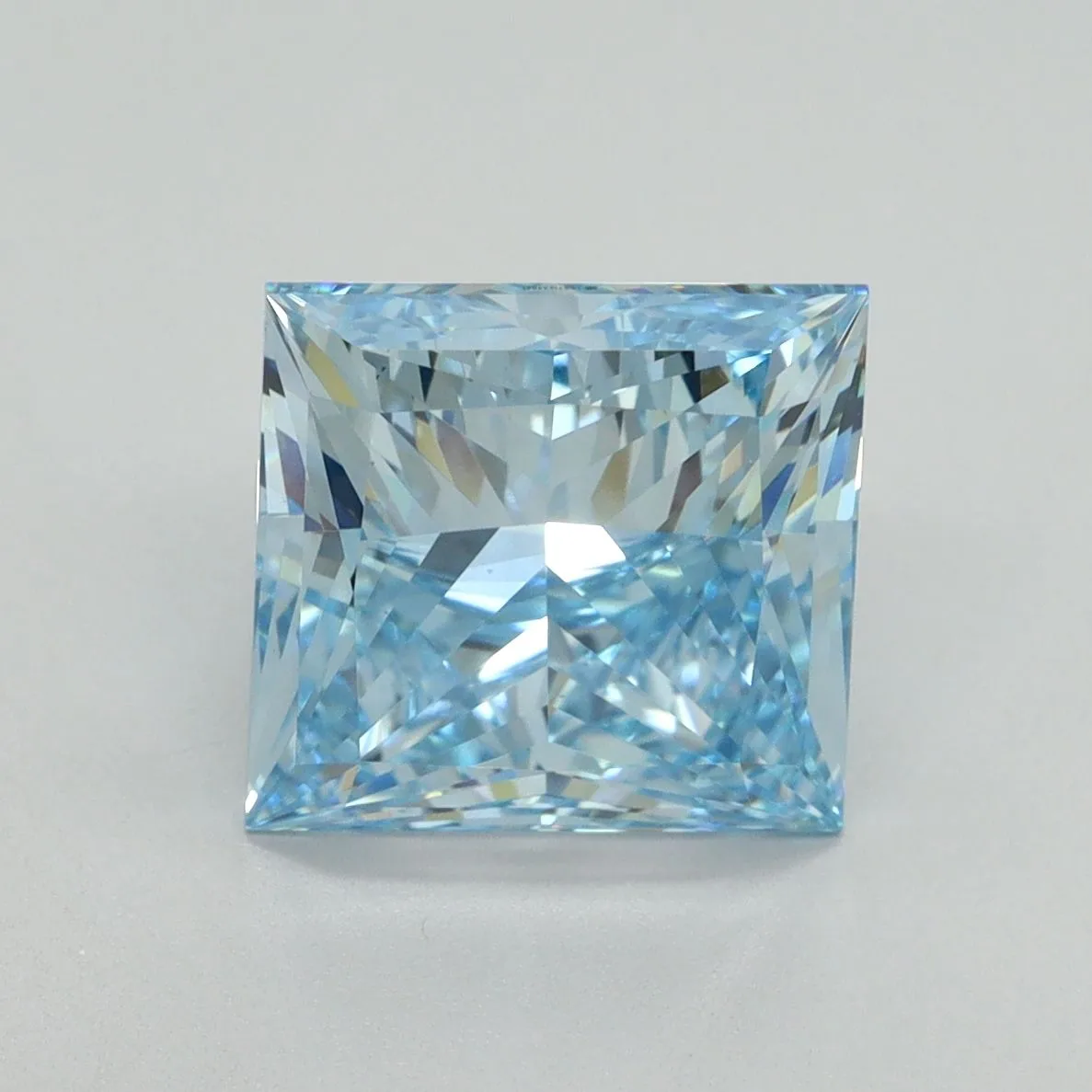 4.01ct PRINCESS Fancy Vivid Blue VS1 Coloured Lab diamond
