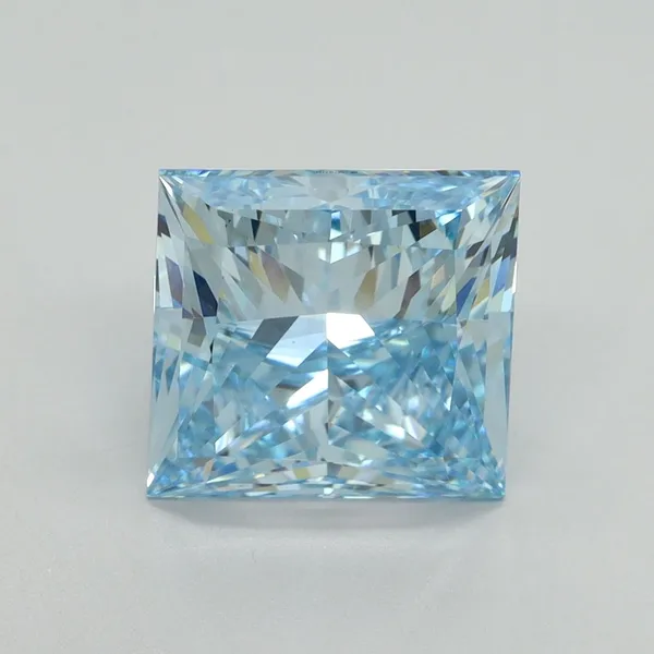 4.01ct PRINCESS Fancy Vivid Blue VS1 Coloured Lab diamond