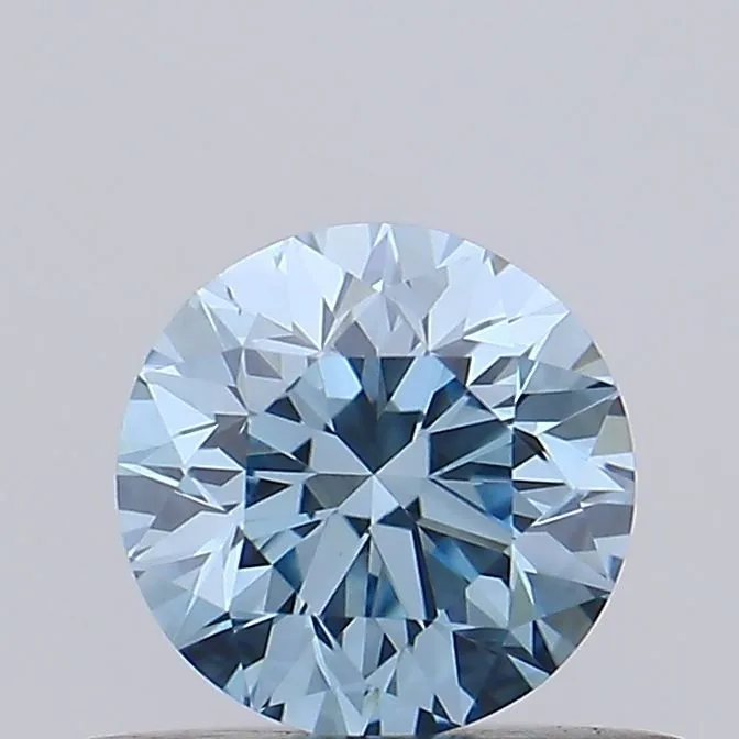 0.47ct ROUND Fancy Vivid Blue VS1 Coloured Lab diamond