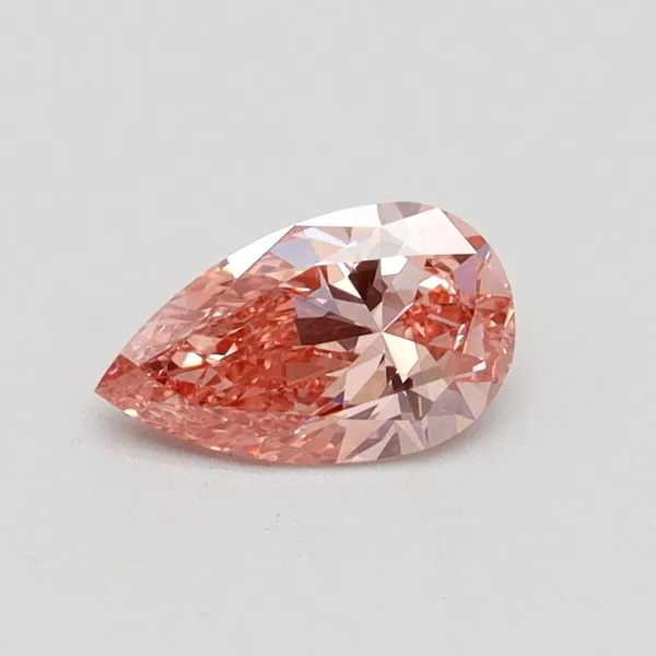 0.51ct PEAR Fancy Intense Pink VS1 Coloured Lab diamond