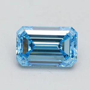 1ct EMERALD Fancy Vivid Blue VS1 Coloured Lab diamond
