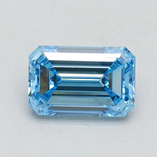 1ct EMERALD Fancy Vivid Blue VS1 Coloured Lab diamond